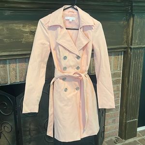 New York & Co  7th Avenue Stunning PinK Trench Coat size XS wore once